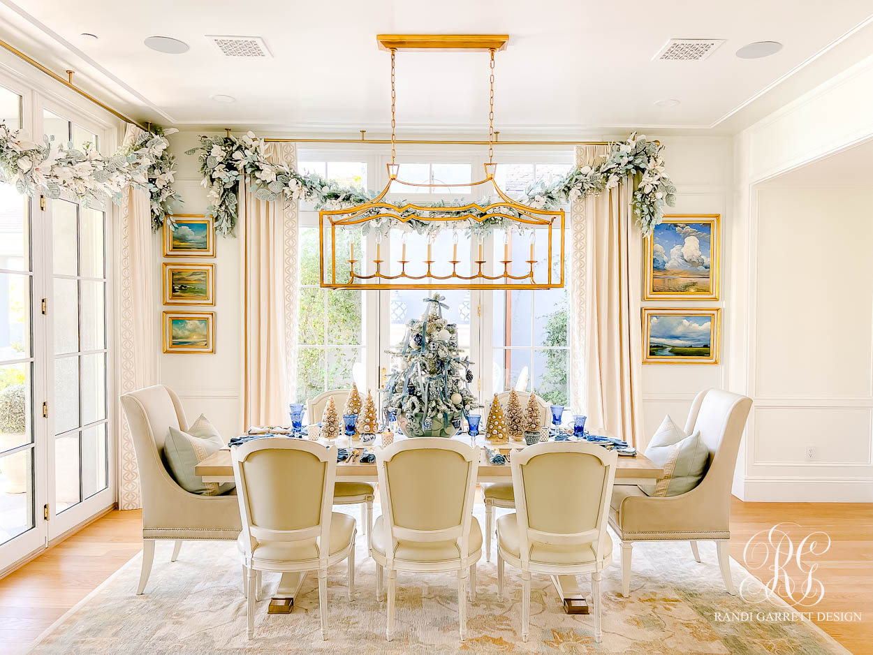 Velvet Bow Christmas Table and Styled Dining Room