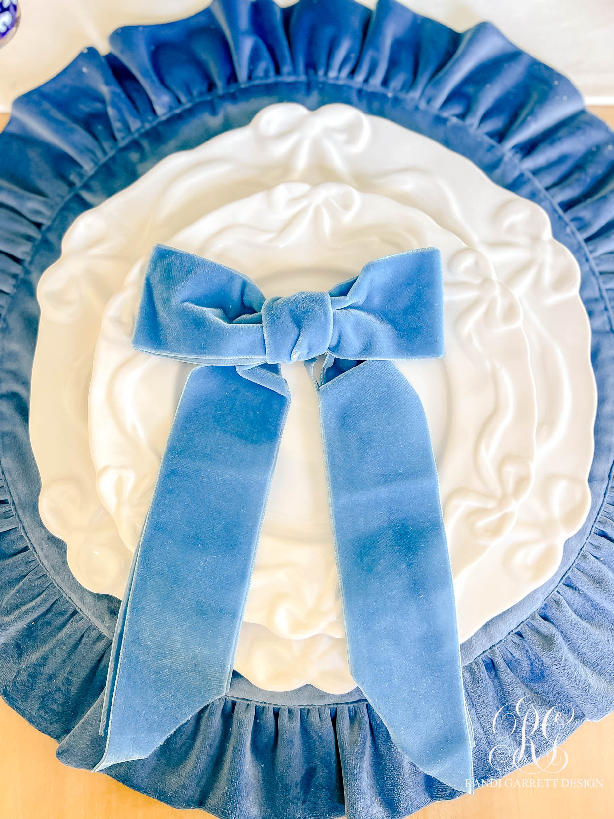 Velvet Bow Christmas Table and Styled Dining Room