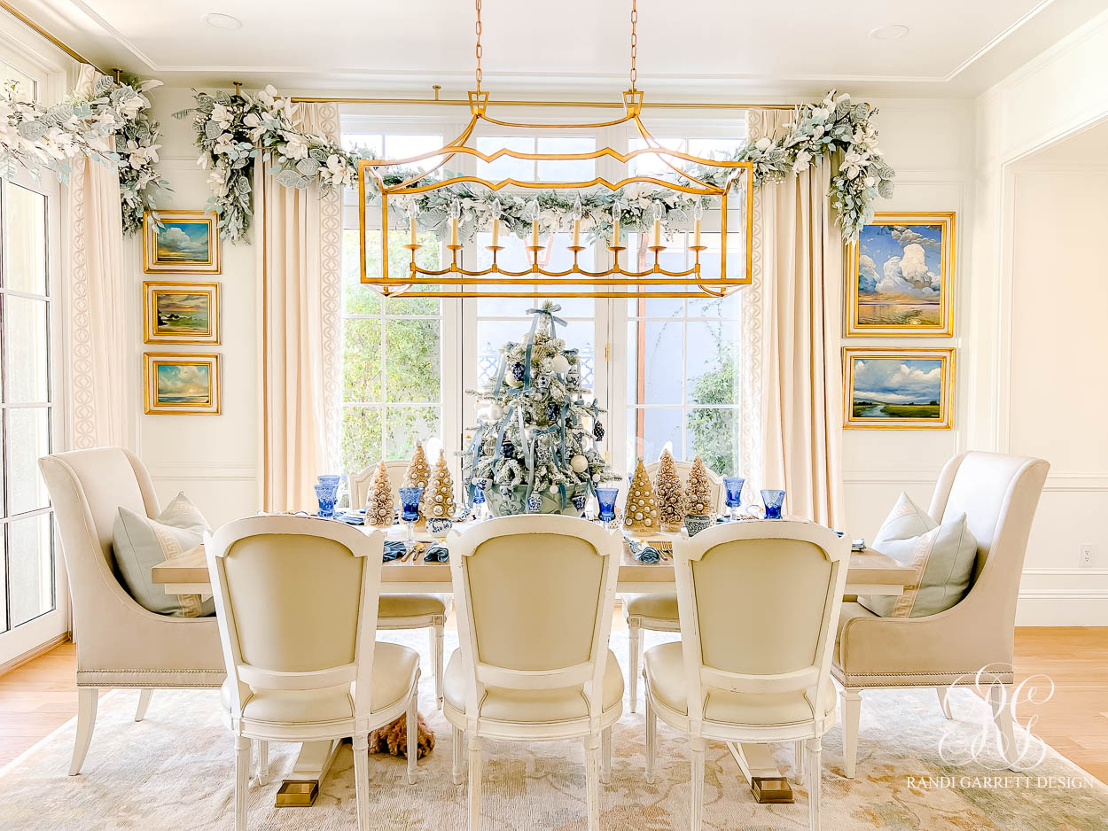 Velvet Bow Christmas Table and Styled Dining Room