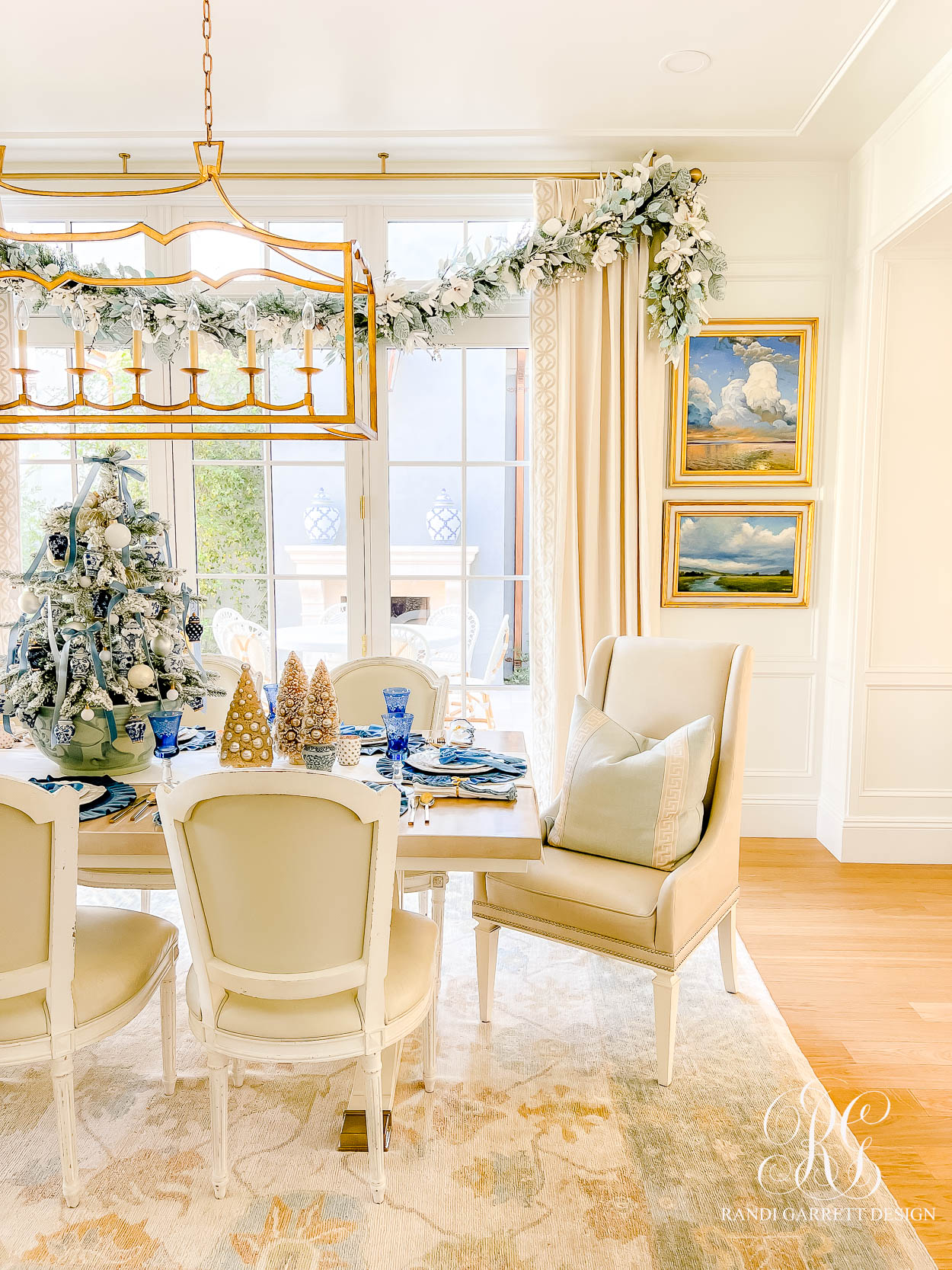 Velvet Bow Christmas Table and Styled Dining Room