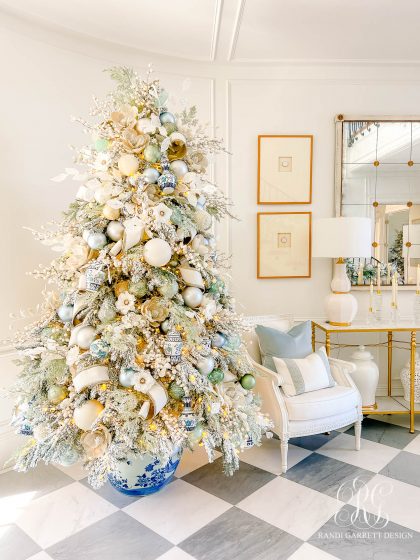 Nordic Night Ginger Jar Christmas Tree in Chinoiserie Pot