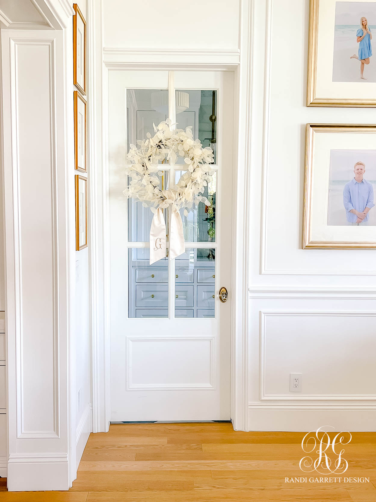 Dusty Blue Chinoiserie Christmas Family Room