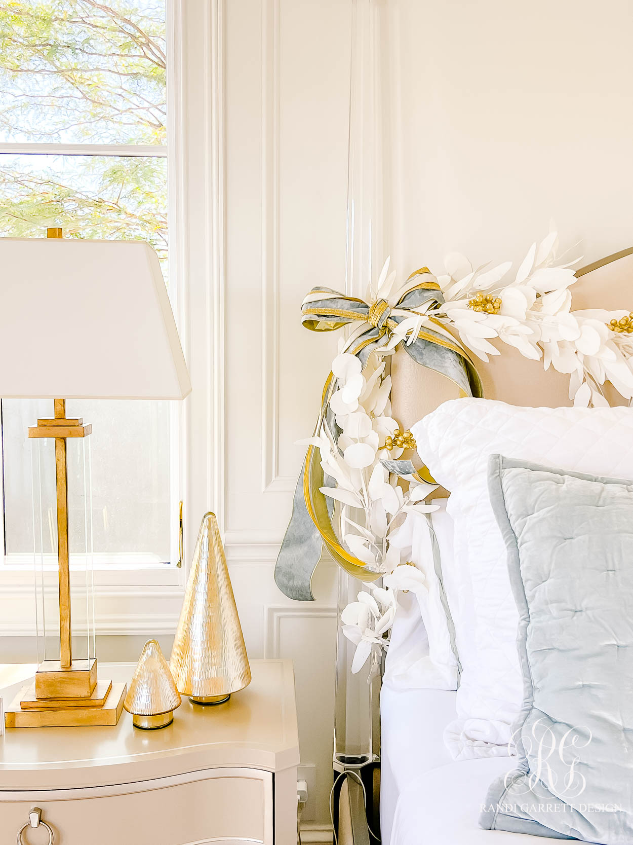 Whimsical Blue and White Christmas Bedroom