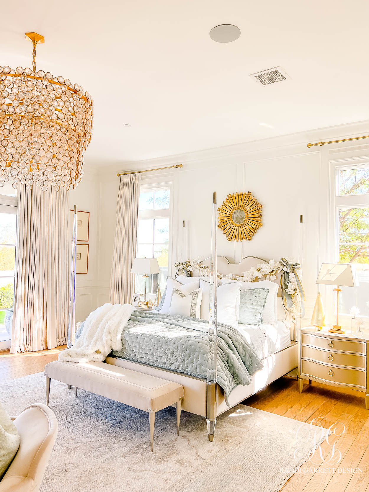 Whimsical Blue and White Christmas Bedroom