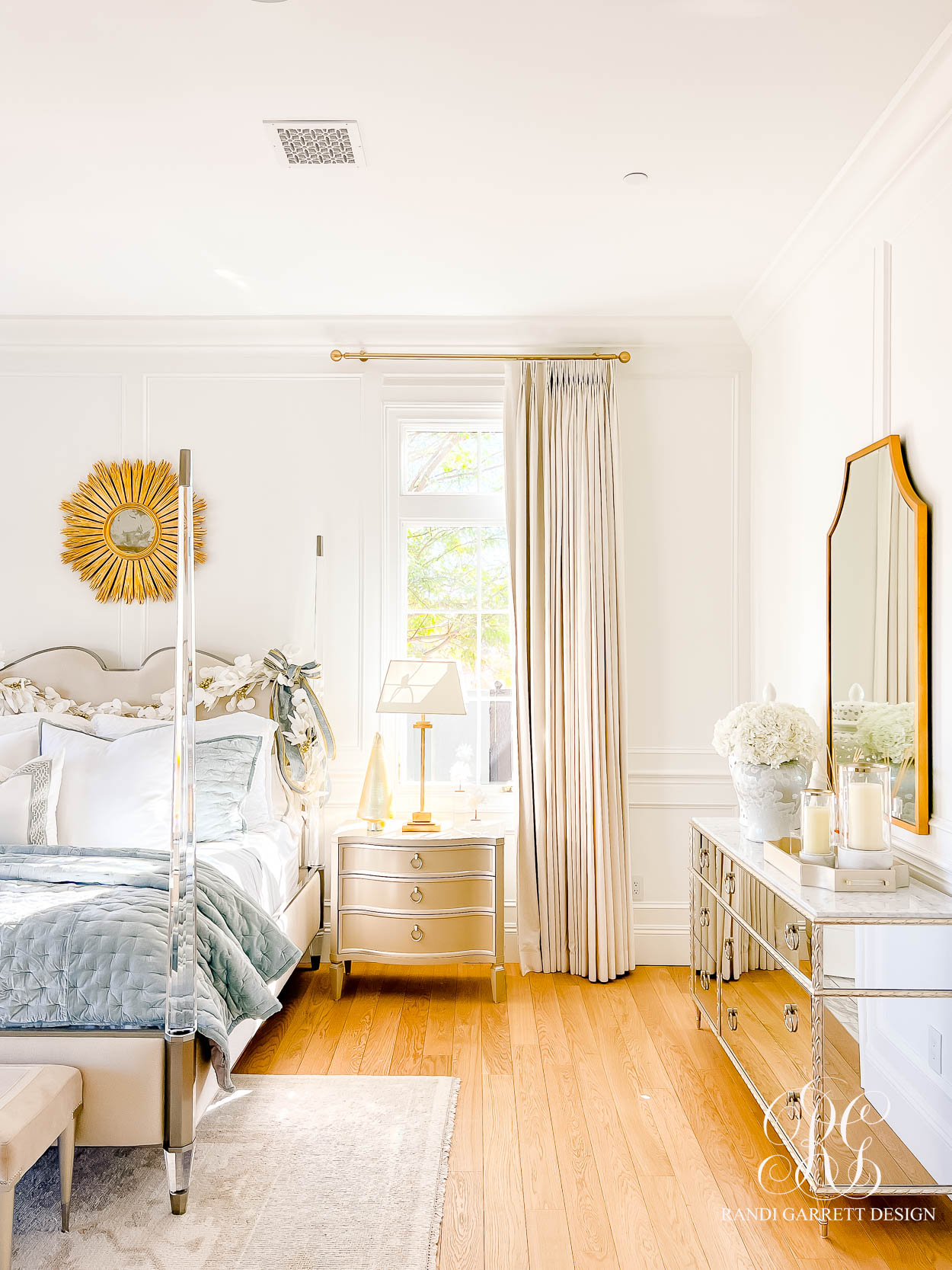 Whimsical Blue and White Christmas Bedroom