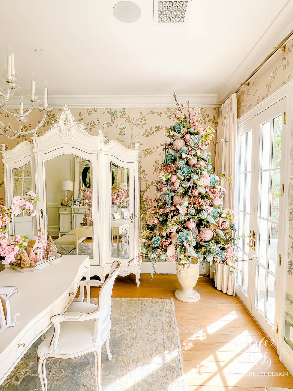 Parisian Inspired Christmas Tree + Home Office - Randi Garrett Design
