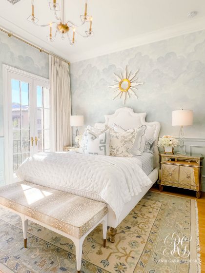 Guest Bedroom Reveal: A Dreamy Retreat with Cloud Wallpaper and Luxurious Details