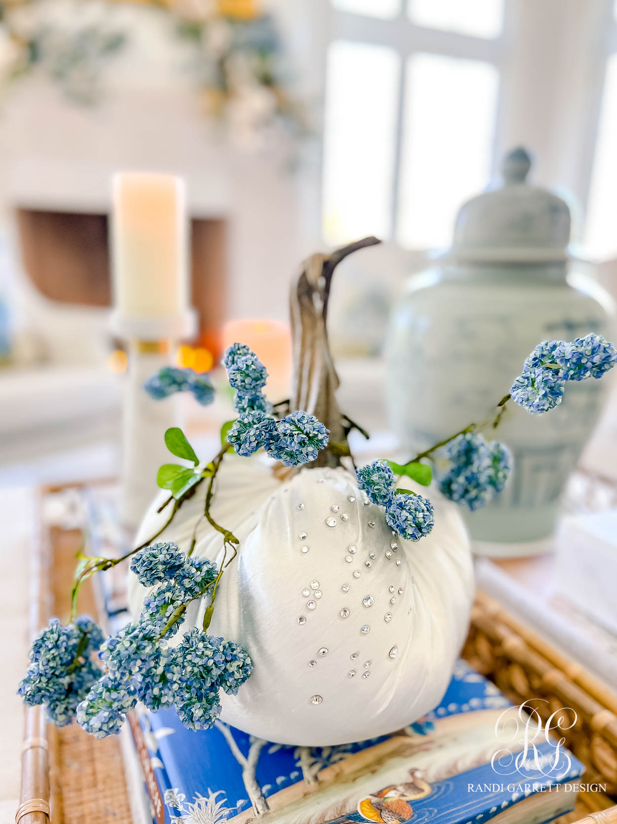 Summer Fades to Fall Family Room Tour fall decor ideas white velvet pumpkin