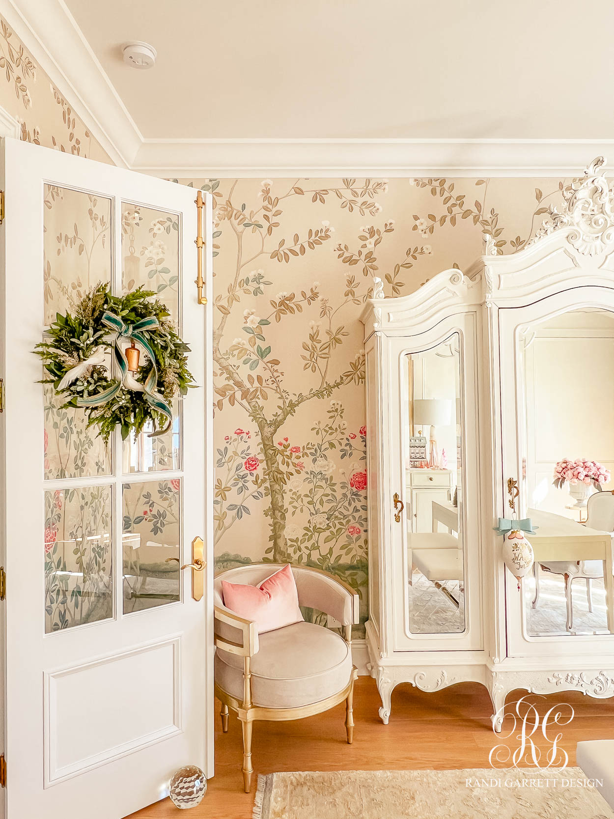 Cozy Chinoiserie Inspired Christmas Home Office