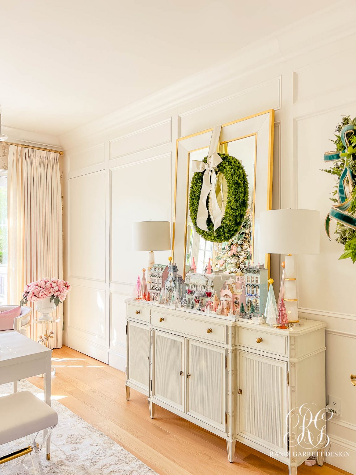 Cozy Chinoiserie Inspired Christmas Home Office - Randi Garrett Design
