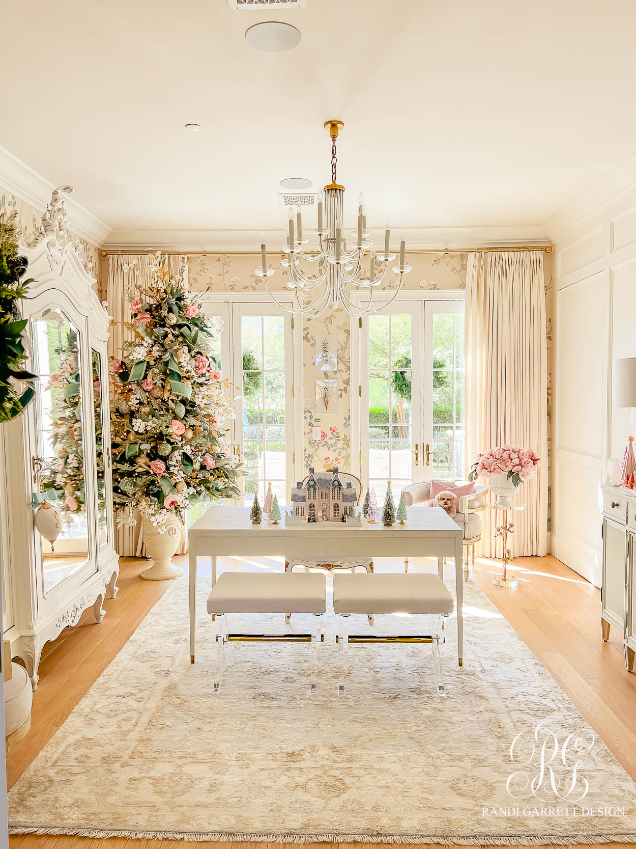 Cozy Chinoiserie Inspired Christmas Home Office