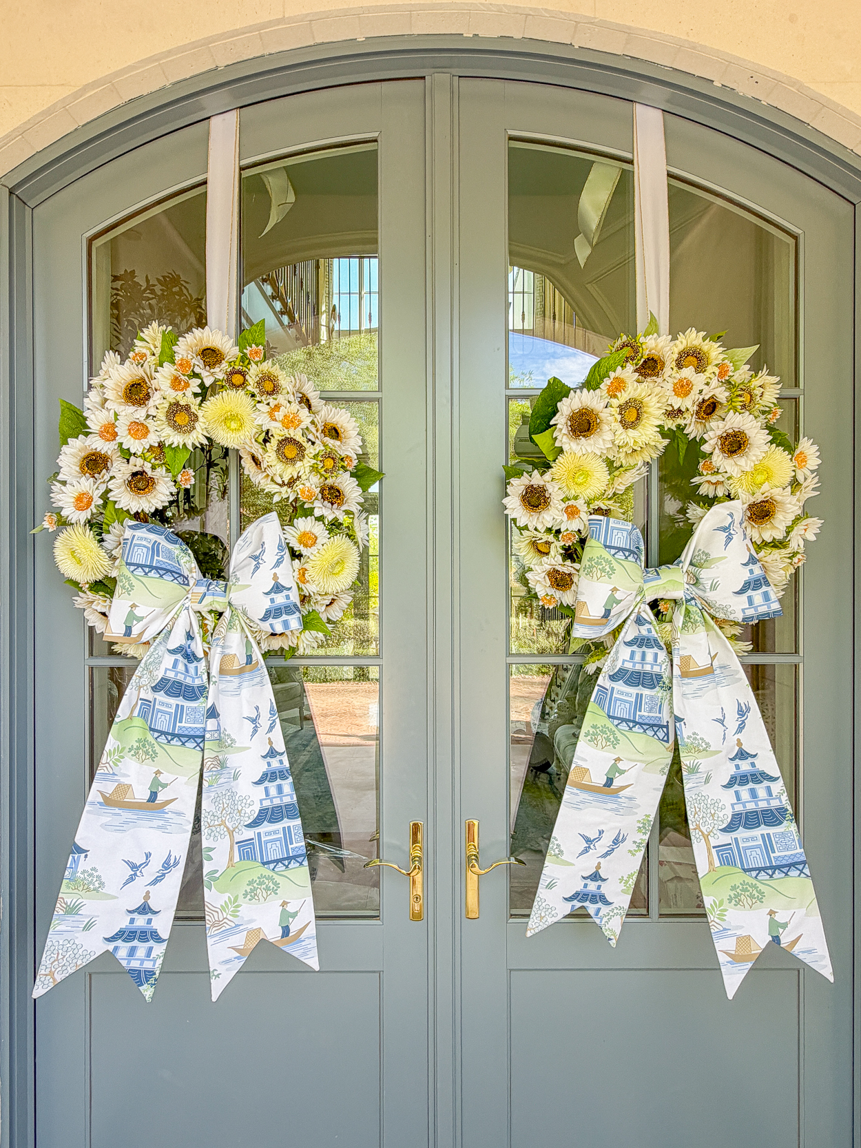 A Blue & White Fall Porch