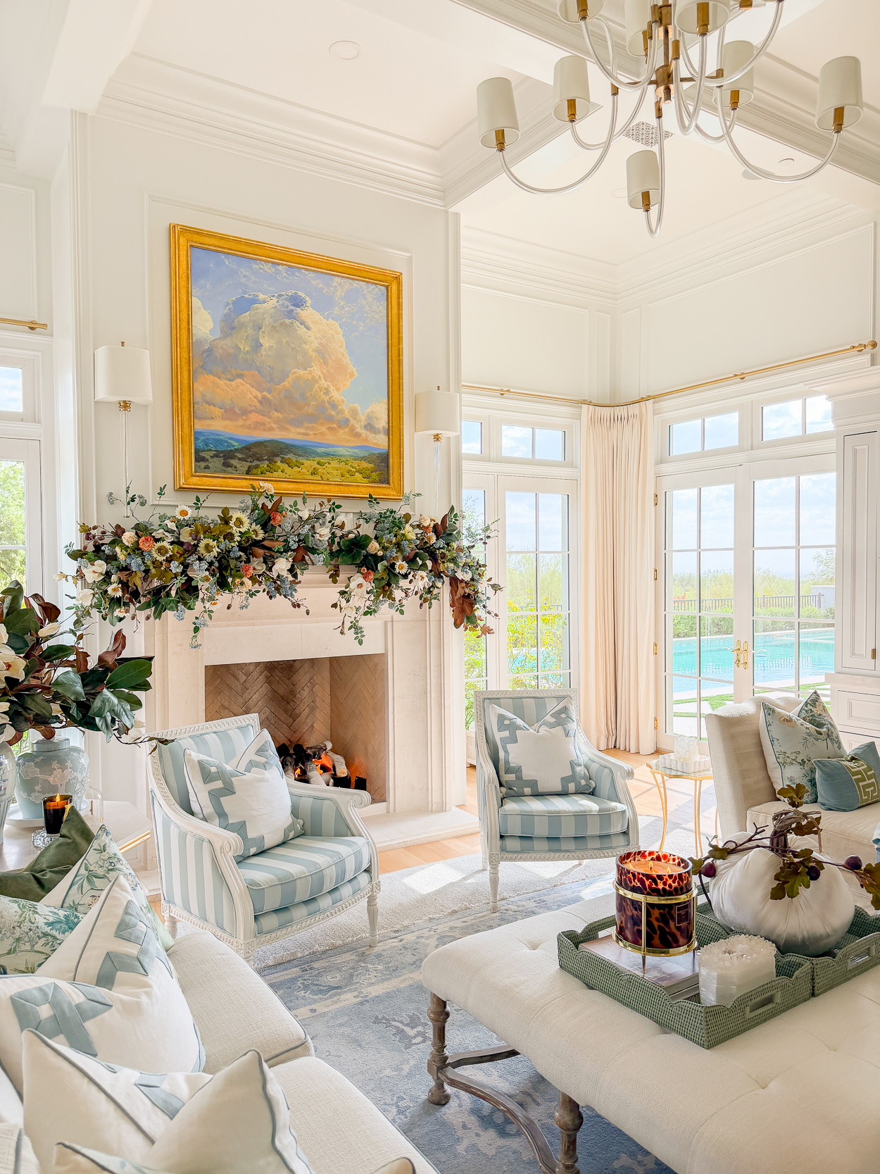 A Soft & Elegant Fall Family Room