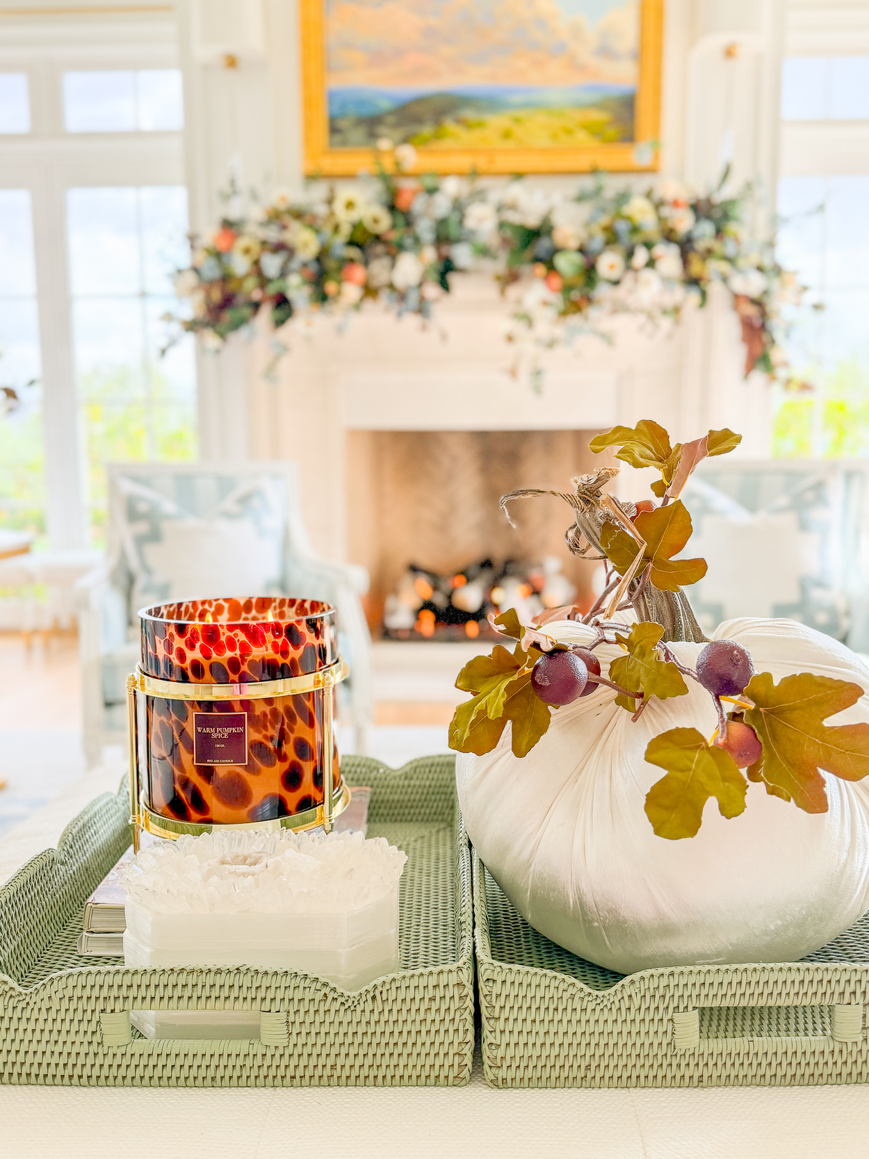 A Soft & Elegant Fall Family Room