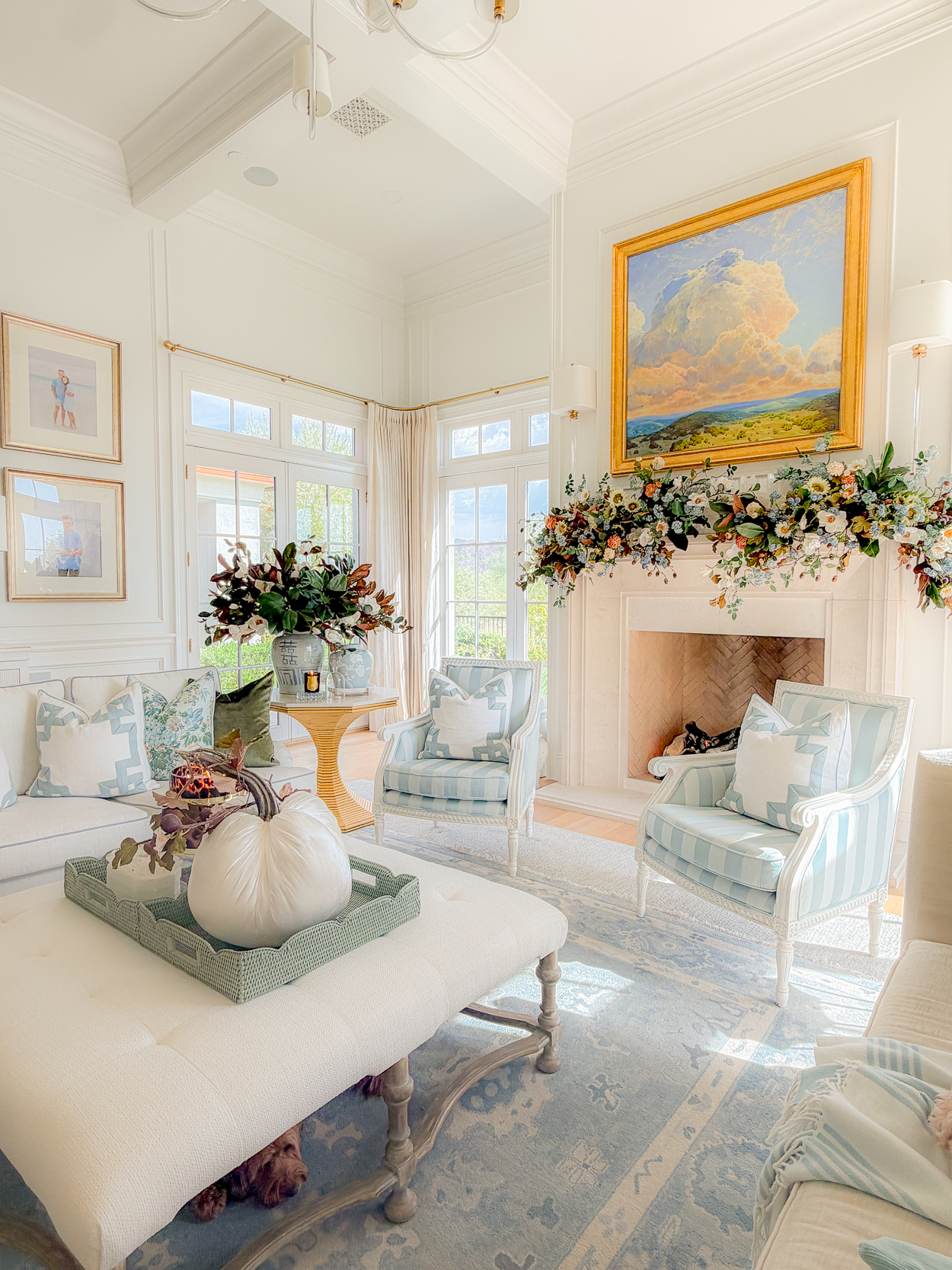 A Soft & Elegant Fall Family Room